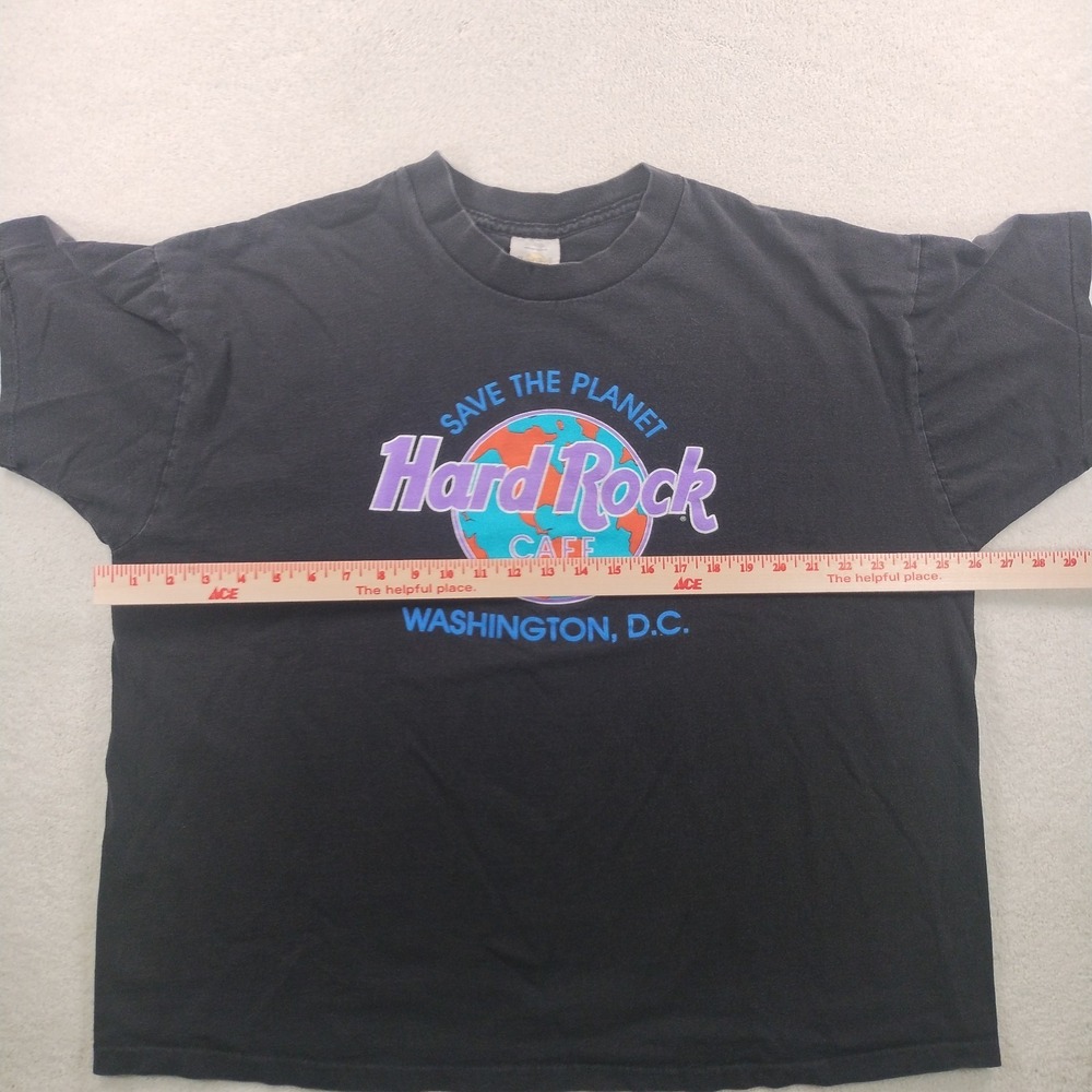 Vtg Hard Rock Cafe Tee Men's XL Black Single Stitch Boxy Washington DC Made USA - Picture 7 of 9